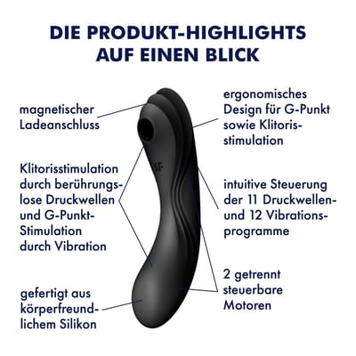 Satisfyer, drukgolfvibrator, Curvy Trinity 4, 17 cm, 3 motoren, veelzijdig, drukgolven en trillingen