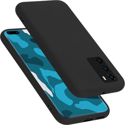 Cadorabo Hoesje geschikt voor Huawei P40 in LIQUID ZWART - Beschermhoes gemaakt van flexibel TPU silicone Case Cover