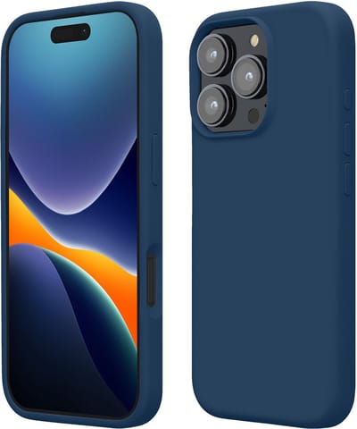kwmobile telefoonhoesje geschikt voor Apple iPhone 16 Pro - Hoesje met siliconen coating - Smartphone case in marineblauw