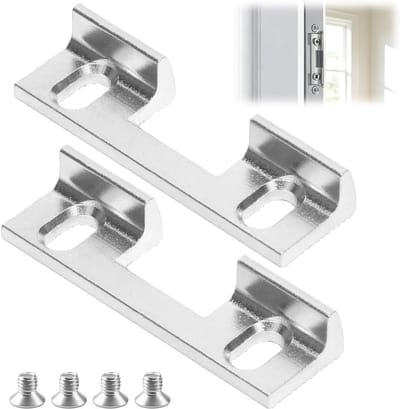 2 Stuks Vervangende Lockplaten Type 115, Verstelbare Strike Plates, 32mm Schroefgatafstand voor Deurbeveiliging, 46 x 14,4 x 9 mm