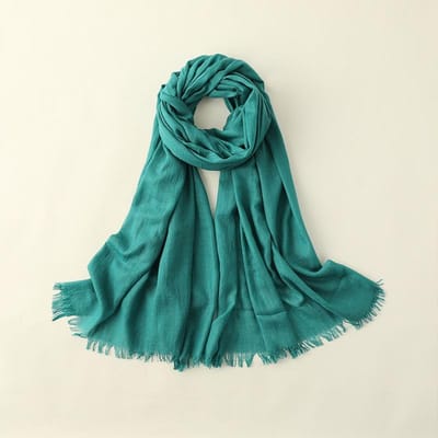 Zomerse Zijden Sjaal voor Dames, Modieuze Zonbescherming en Schaduw, Lange Strand Sjaal, Effen Kleur Katoen en Linnen Zijden Sjaal, Sjaal 100*195CM blue