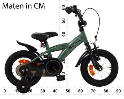 2Cycle Biker kinderfiets 12 inch (2 tot 4 jaar) voor jongens groen