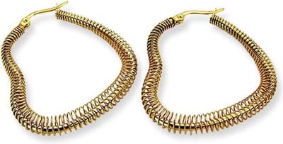 Amanto Oorbellen Eelje - 316L Staal - Hart - Spiraal - 42x38mm