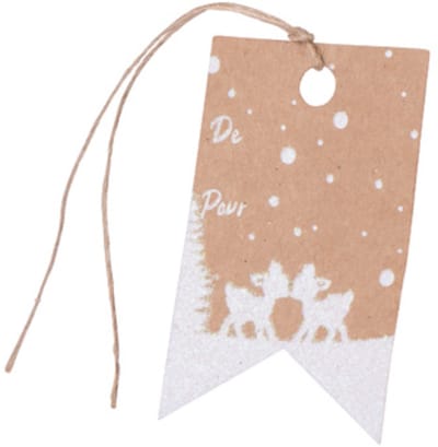 ARTYFETES - 8 cadeaukaartjes klein hertje van kraftpapier