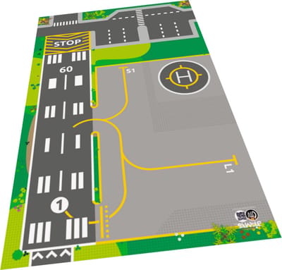 BrickDoo's BrickMaps 32435001 Small Airport - Wegplaat speelmat geschikt voor LEGO Vliegtuig - Formaat gelijk aan 3x5 bouwplaat