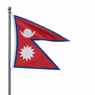 Trasal - vlag Nepal - nepalese vlag - hoogte 90 cm - contour gesneden