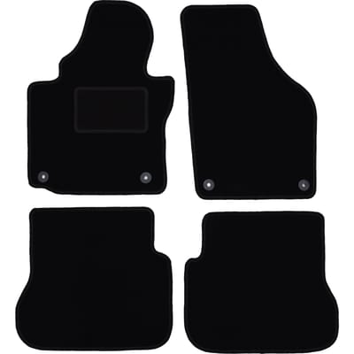 Zwarte velours vloermatten voor: Volkswagen Caddy 2K FL minivan (2010-2015)