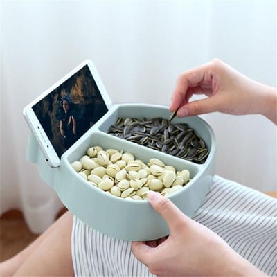 Bol en plastique tendance, assiette à fruits, collations, noix, graines de melon, bol, assiette à bonbons, assiette à fruits multifonction, boîte de rangement, plats de bureau black