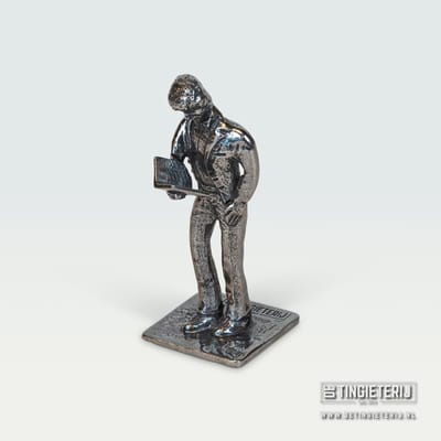 Beeldje Zanger - Tin - zangkoor - jubileumgeschenk - mannenkoor - Cadeau kerkkoor - beroepen beeldje