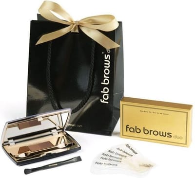 Duo Brow Kit Fab Brows duo Dark Brown/Chocolate - wenkbrauwpoeder in twee kleuren met 6 soorten stencils