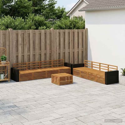 vidaXL - Buiten - bank - set - 9 - st - Naturel - Massief - acaciahout