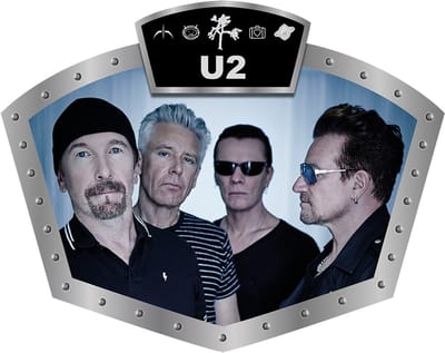 Signs USA - Muziek schild met Top Logo - U2 Icons - 40 x 32 cm