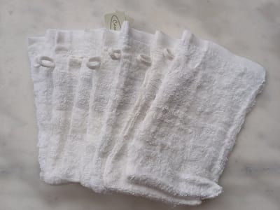 Set van 8 washandjes Wit 15x21cm