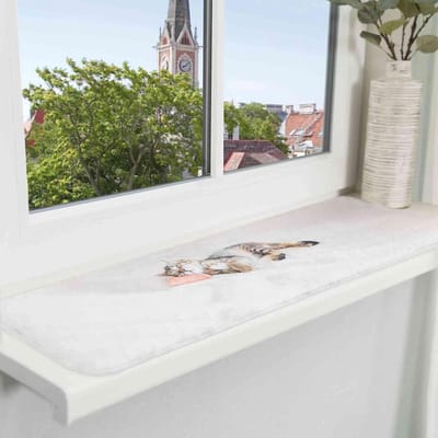 Famanu – Opvouwbare kattenvenster hangmat met omkeerbare hoes en sterke zuignappen, grijs