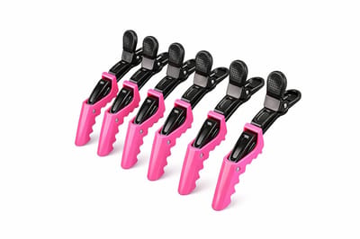 12 Stuks Haarclips - Kapper clips - Kappers haarklemmen - Kwalitatieve haarklemmen -Roze Klemmen – Haarclips - Kapper afdelklemmen - LOUZIR