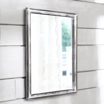 Rectangulaire Rustieke Houten Spiegel voor Wanddecoratie in Boerderijstijl - Klein Hangend voor Slaapkamer en Badkamer