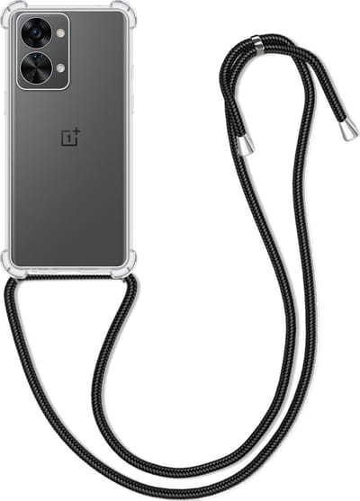 Hoesje Geschikt voor OnePlus Nord 2T - Met Koord - Shock Proof - Siliconen Case - Back Cover - Telefoonkoord - Telefoon Hoes Shockproof - Telefoonketting - Transparant