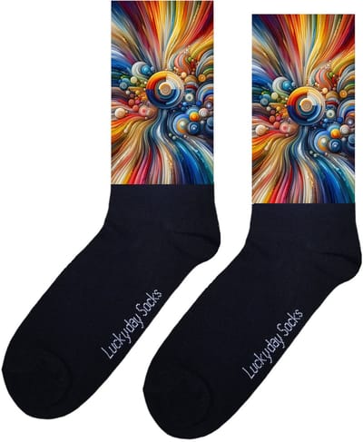 Geometrisch - Valentijns Cadeau - Kleurige sokken - Grappige sokken - Leuke sokken - Hem Haar sokken - Vrolijke sokken - Sint cadeau - Vaderdag - Moederdag - Verjaardag cadeau - Kerst cadeau - Leuk Cadeau - Socks maken Happy - 37-44