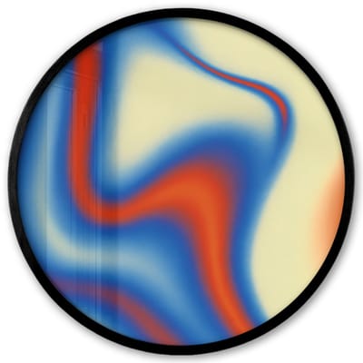 Poster in lijst Rond - Fotolijst 40x40 cm - Posters - Golven - Kleurrijk - Abstract - Ronde posterlijst zwart - Decoratie - Wanddecoratie woonkamer - Muurdecoratie slaapkamer