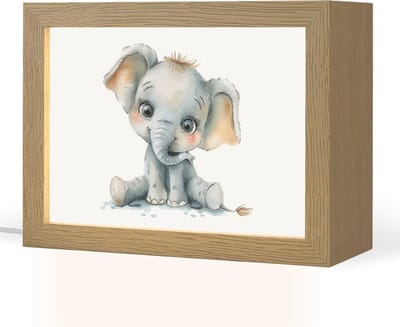 Nachtlampje 20x15 cm - Kinder lampje - Olifant - Baby dier - Tafellamp kinderkamer - Slaapkamer lamp - Bedlamp kinderen - Kinderlampje stopcontact - Wandlamp babykamer - Nachtlampjes