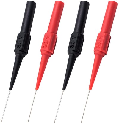 2 Paar Multimeter Testkabels met Dunke Naalden voor Nauwkeurige Spanningsmetingen