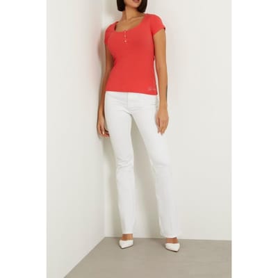 GUESS Ss Karlee Jewel Btn Vivacious Coral Taglia: XS | Maglie Sportivi Outlet | Donna | Arancia