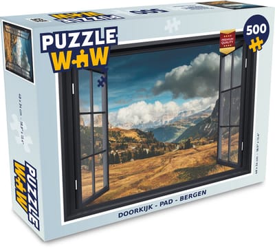 Puzzel Doorkijk - Pad - Berg - Legpuzzel - Puzzel 500 stukjes