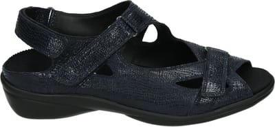 Durea - 7258 H - Platte sandalenDames Sandalen - Kleur: Blauw - Maat: 37
