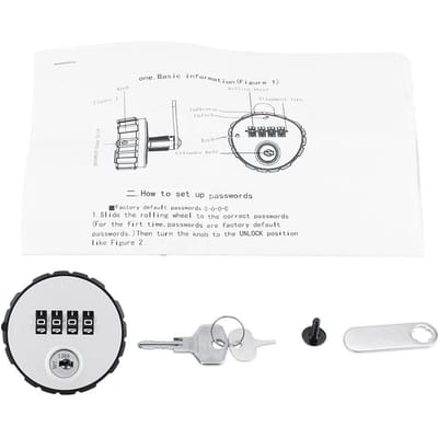 Digitale Zinklegering Code Combinatie Cam Kast Handig Wachtwoord Kluis Slot met Sleutels 20mm white