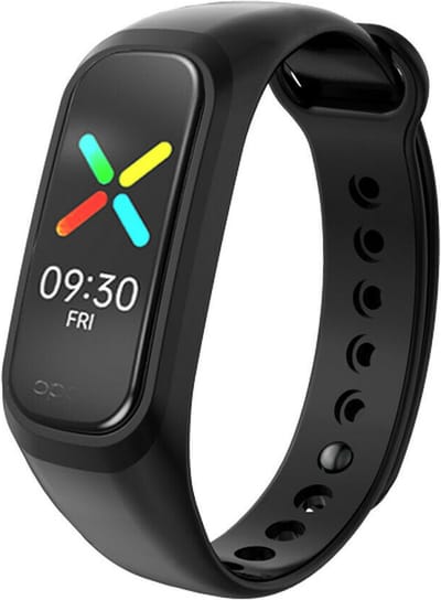 Siliconen Smartwatch bandje - Geschikt voor Oppo band siliconen bandje - zwart - Strap-it Horlogeband / Polsband / Armband - Oppo band siliconen band
