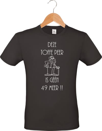 mijncadeautje - T-shirt unisex - Abraham - Verjaardag - 50 jaar - Deze toffe peer, is geen 49 meer - maat L