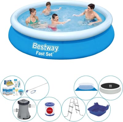 Fast Set Rond 366x76 cm - Deluxe Zwembad Deal