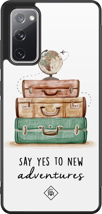 Casimoda® hoesje - Geschikt voor Samsung Galaxy S20 FE - Wanderlust - Zwart TPU Backcover - Tekst - Multi
