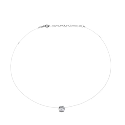 Cavill - Halsketting 925 Sterling Zilver - Braziliaanse Witte Topaas 1 03 ct - Antiek Kussen Slijpsel - Verstelbaar 45-50 cm