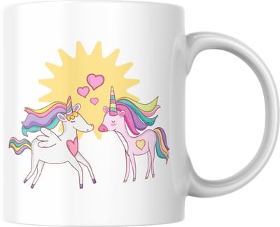 Mok 330ml – Unicorn regenboog – Dubbelzijdig bedrukt – Sparkle design