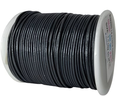 Leren Koord Rond, 50 m x 1 mm - Rond Lederen Koord, Voor Halskettingen, Armbanden, Sieraden, Knutselkralen en Veters (Donker Grijs)