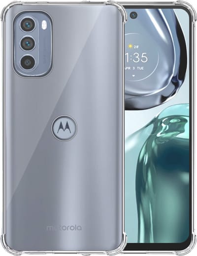 Telefoonhoesje Geschikt voor Motorola Moto G62 5G Transparant - Shockproof TPU Siliconen Case met Stootrand Doorzichtig - Smartphonica geschikt voor Motorola Moto G62 5G