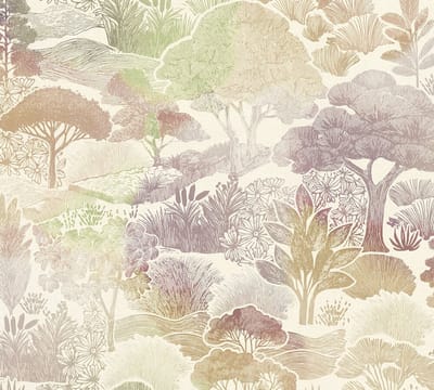 PLANTEN EN BOMEN BEHANG | Botanisch - Creme Grijs Groen Lila - A.S. Création Pintwalls III