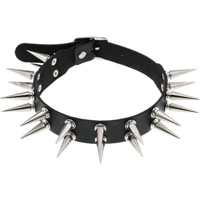 Nieuwe Emo Spike Choker Punk Kraag Vrouw Vrouwen Mannen Zwart Leer Met Studs Klinknagels Chocker Ketting Goth Sieraden Gotische Accessoires black