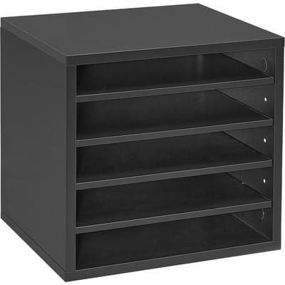 Organisateur de courrier, Boîte à courrier de bureau à 5 compartiments avec étagères réglables, Trieur de courrier en bois avec MDF, Rangement sur le comptoir pour bureau, maison, salle de classe