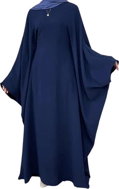 Nivard Islamitische Kleding - Djellaba Dames - Moslim Kleding - Arabisch Dames Kaftan - Alhamdulillah - Marineblauw