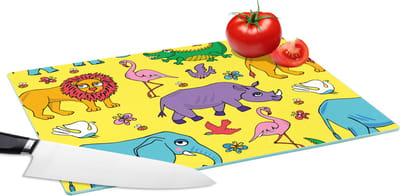 Glazen Snijplank - 39x28 - Flamingo - Dieren - Patroon - Snijplanken Glas