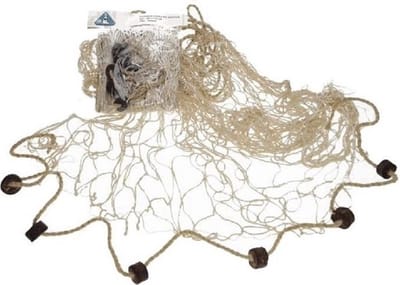Gerkimex Deco visnet met kurken - 200 x 150 cm - Naturel kleur - strand thema decoratie net