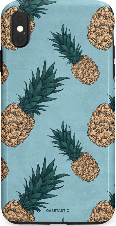 Casetastic Hoesje Geschikt voor Apple iPhone Xs Max - Stijlvolle Beschermende Duo-layer Case - Tropische Ananas