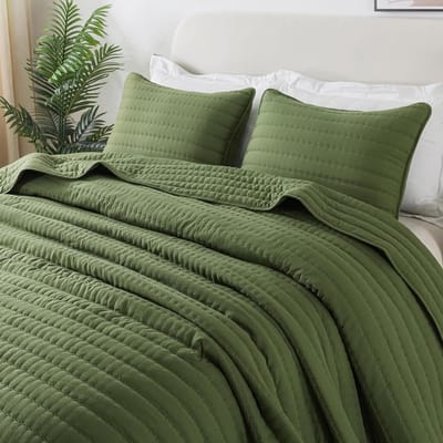 Share Sprei voor de zomer, lente, groen, 260 x 225 cm, boeti-sprei voor bed of bank, zacht en ademend, 100% microvezel, zomerdeken, Oeko-Tex (kussensloop niet inbegrepen)