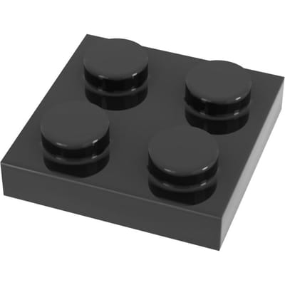Funbrick 50 stuks 2x2 Plaat 3022 Compatibel met Beroemde Bouwstenen Klassiek Speelgoed MOC DIY Stenen black