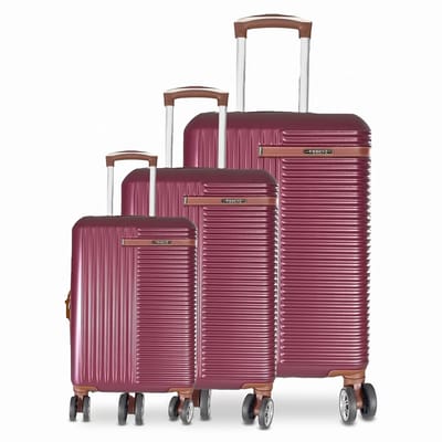 Tobeyz Premium Kwaliteit Kofferset met Hoesje - 3 Delige Bordeaux Reiskoffer - Bordeaux Bagageset - Handbagage en Grote Koffer - Kan op 4 Wielen rijden - Stevig ABS - Lichtgewicht - Bordeaux Handbagage Koffer met Slot