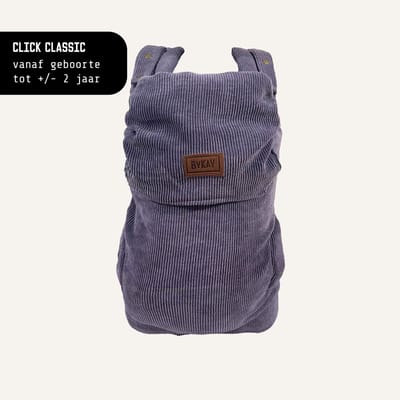 ByKay Click Classic - draagzak baby - ergonomisch - newborn tot 2 jaar - tot 18kg - comfortabel en snel - paars - Rib Purple