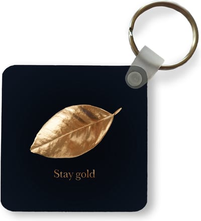 Sleutelhanger - Uitdeelcadeautjes - Blad - Gold - Quotes - Plastic