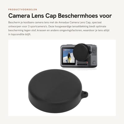 Dailygoods- Lensdop - Lensbescherming - Compatibel met Osmo Action 3 - Plastic - Antislip - Duurzaam materiaal